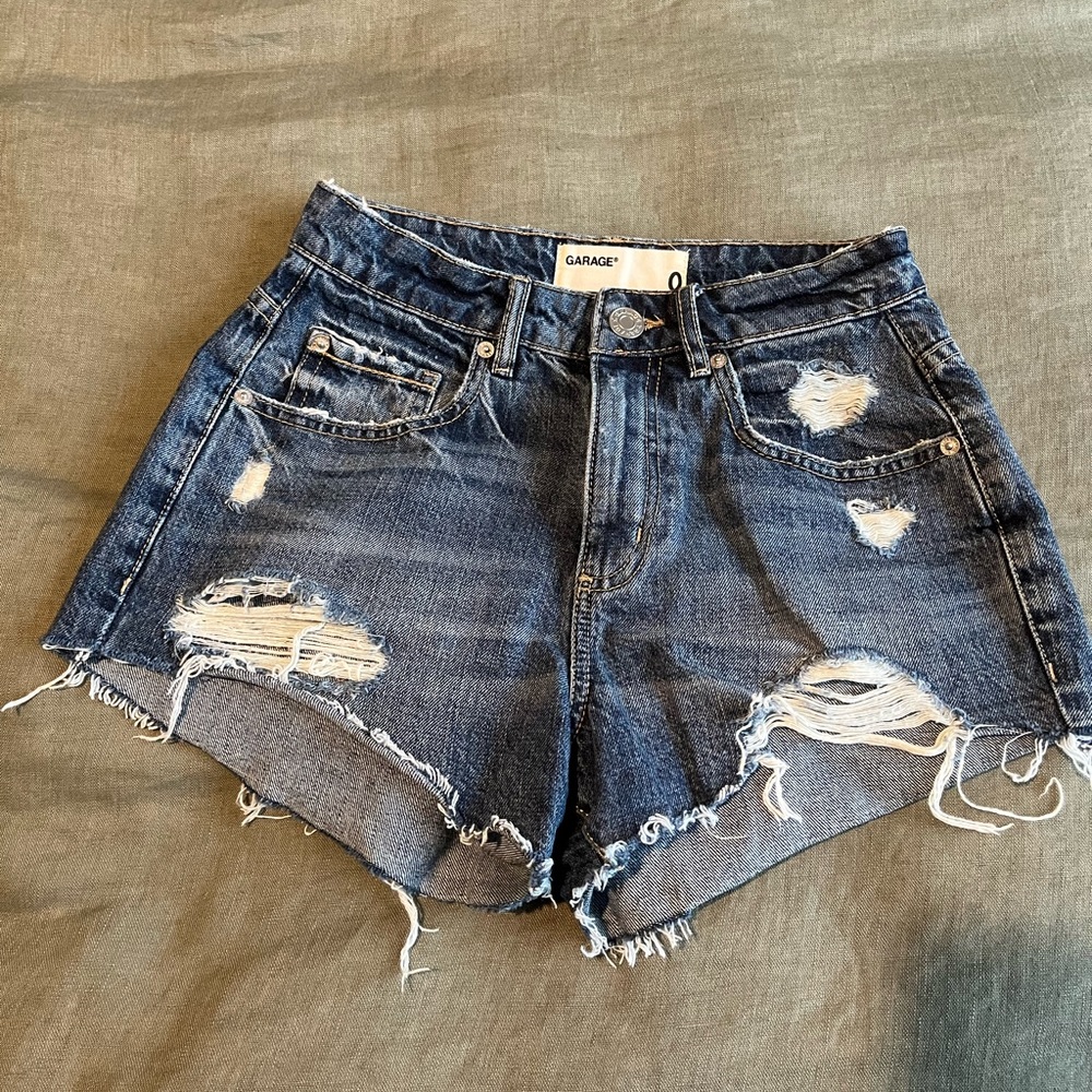Garage Distressed High Rise Festival Shorts Size 0